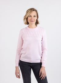 pull en laine rose pastel