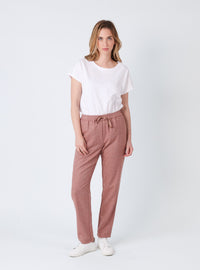 pantalon femme chevrons marron cuivré made in France