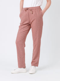 pantalon chic chaud femme tissu chevrons marron cuivré