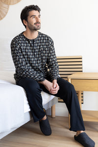 Pyjama homme coton gris