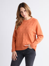 pull femme orange light laine cachemire