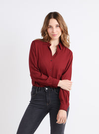 Chemisier femme viscose rouge médoc fabriqué en France