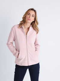 veste zippée femme rose poudre fabriquée en France