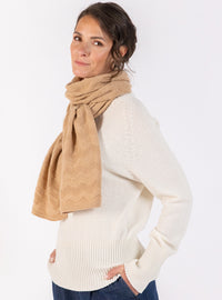 Echarpe cachemire maille chevron