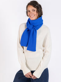 echarpe laine merinos bleu tonique