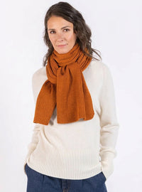 Écharpe mixte en laine fine mérinos orange fruité