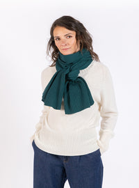 Echarpe en laine mérinos vert nuit