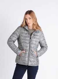 doudoune femme style élégant vert givré