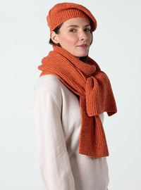écharpe en laine orange mouliné