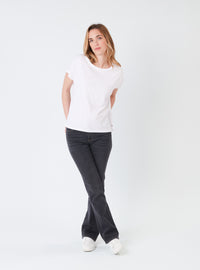 pantalon bootcut femme gris foncé coupe ajustée