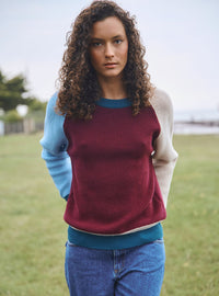Pull Élisabeth quadricolore femme en laine et cachemire