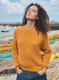 pull elsa jaune d’or pull jaune moutarde manches longues