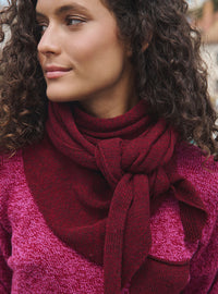 écharpe évane rouge terre de sienne mouliné écharpe maille rouge femme
