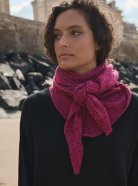 écharpe évane rouge terre de sienne mouliné foulard rouge texturé élégant