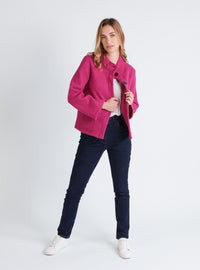 pantalon coton bleu marine taille haute femme