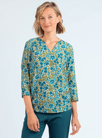 blouse-viscose-floral-bleu-paon