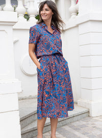 jupe-ample-viscose-floral-bleu
