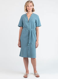 robe-femme-coton-gaufre-vert-littoral