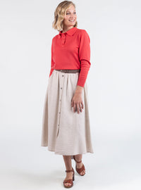 jupe-femme-boutonnee-beige