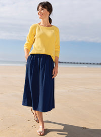 jupe femme ample et fluide bleu marine