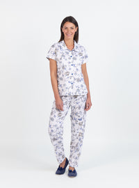 pyjama-femme-coton-imprime-bleu