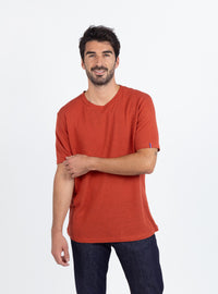 tee-shirt-homme-lin-viscose-orange-terracotta