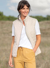 Doudoune femme sans manches beige