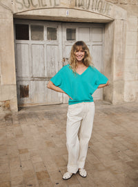 pull félicité vert menthe top vert menthe en maille minimaliste