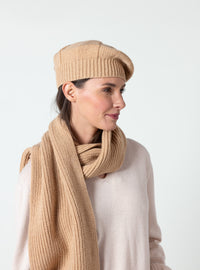 Écharpe en laine fine recyclée beige doux