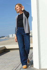 Gilet sans manches femme en laine merinos gris douceur