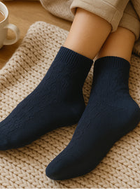 socquettes femme bleu marine pur coton france