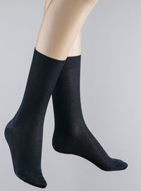 mi chaussettes fines coton fil d’écosse bleu marine fabriquées en France