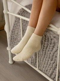 chaussons de nuit femme laine blanc ecru chauds