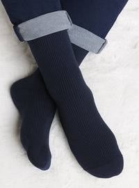 mi chaussettes pure laine bleu marine fabriquées en France