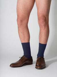 mi-chaussettes laine bleu marine fabriquées en France