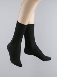 mi-chaussettes laine noires fabriquées en France