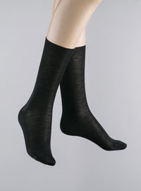 mi-chaussettes mixtes laine noires fabriquées en France