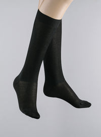 chaussettes hautes énergétiques noires coton fil d’Écosse