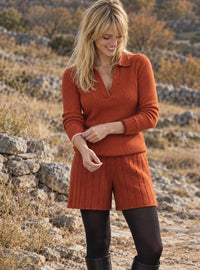 Short maille cotelée laine mérinos et cachemire Augustine