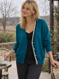 gilet laine tricolore bleu