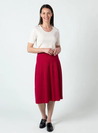 Jupe plissée femme rose rubis
