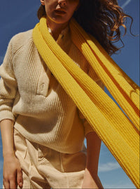 Écharpe Alix en mohair jaune