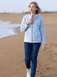 Veste polaire femme coton polyester bleu ciel
