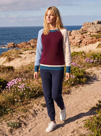Pull laine mérinos et cachemire tricolore Élisabeth