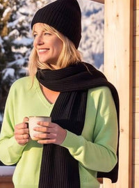 Pull col V oversize vert Aglaé