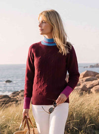 Pull col roulé bordeau Anna