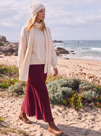 jupe longue plissée laine mérinos alexandra bordeaux hiver